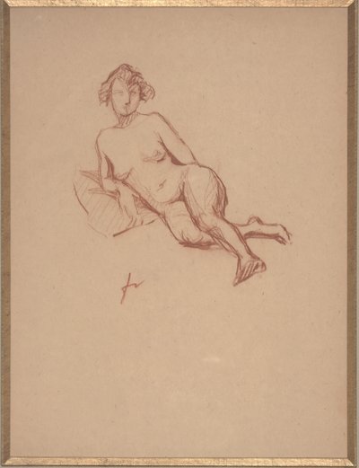 मादा नग्न (कागज पर लाल चाक) द्वारा Felix Edouard Vallotton