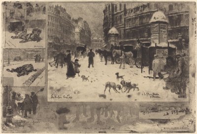 पेरिस में सर्दी, पेरिस में सर्दी, 1879। द्वारा फेलिक्स हिलैरे बुहोट