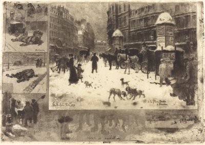 पेरिस में सर्दी, पेरिस में सर्दी, 1879। द्वारा फेलिक्स हिलैरे बुहोट