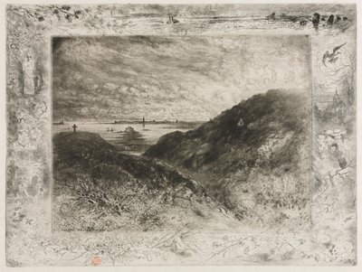 द क्लिफ, बे ऑफ़ सेंट मालो, 1886-1890। द्वारा फेलिक्स हिलैरे बुहोट