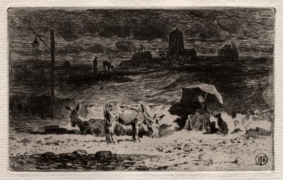 द हिल्स ऑफ द कैइल्स में गदहे, सी। 1875। द्वारा फेलिक्स हिलैरे बुहोट