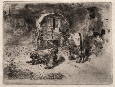 द गार्जियंस ऑफ़ द हाउस, या फ्रेंड्स ऑफ़ द साल्टिम्बैंक, c. 1875. द्वारा फेलिक्स हिलैरे बुहोट