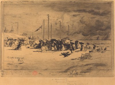 ट्राउविल में अन ग्रेन ए ट्रौविल स्क्वॉल, 18741875। द्वारा फेलिक्स हिलैरे बुहोट