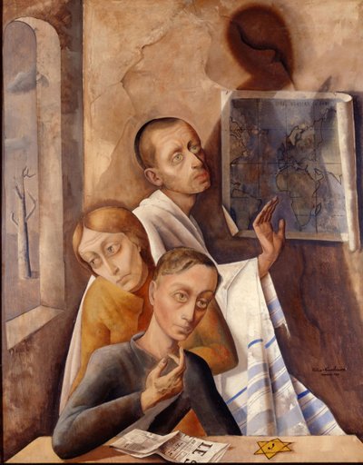 सेल्फ-पोर्ट्रेट इन हिडिंग, 1944 द्वारा फेलिक्स नुसबम