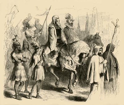 कोलंबस और उनकी ट्रेन एंट्री बार्सिलोना, 1877। द्वारा फेलिक्स ऑक्टेवियस कार डारले