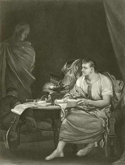 जूलियस सीज़र। अधिनियम IV, दृश्य III (गुरुत्वाकर्षण) द्वारा फेलिक्स ऑक्टेवियस कार डारले