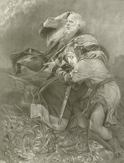 किंग लीयर। अधिनियम III, दृश्य II (गुरुत्वाकर्षण) द्वारा फेलिक्स ऑक्टेवियस कार डारले
