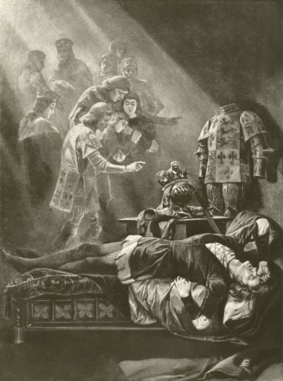 राजा रिचर्ड III। अधिनियम V, दृश्य III (गुरुत्वाकर्षण) द्वारा फेलिक्स ऑक्टेवियस कार डारले