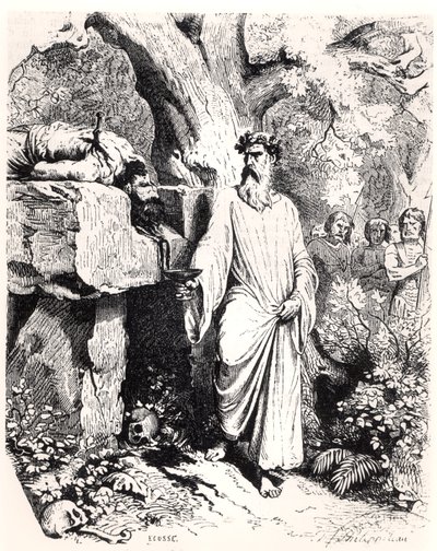 1851 में एलपी एंक्वेट द्वारा &39;हिस्टॉयर डी फ्रांस&39; से एक गॉलिश ड्र्यूड द्वारा मानव बलिदान द्वारा फेलिक्स फिलिपोटेक्स