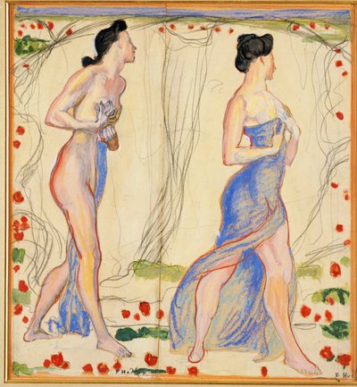 "डाई केम्पेनटुंग I" के लिए अध्ययन, c.1901-02 द्वारा फर्डिनेंड होडलर