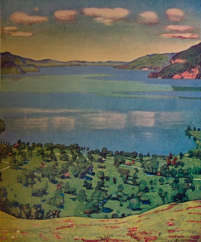 लेक ऑफ़ थिसन, लिसेनगेन से, c1910। द्वारा फर्डिनेंड होडलर