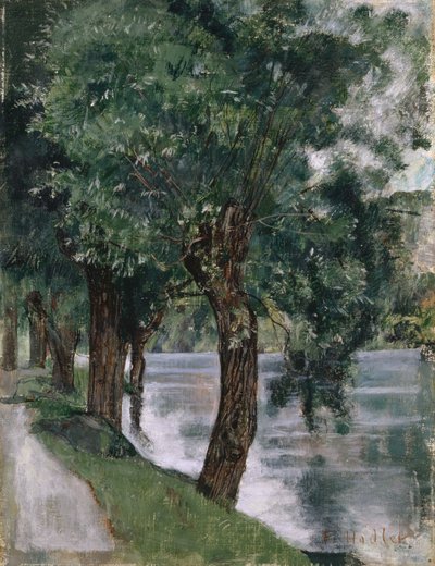 विलो पेड़ रोन में, c.1885 द्वारा फर्डिनेंड होडलर