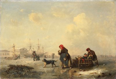विंटर, 1844 में सेंट पीटर्सबर्ग में नेवा द्वारा फर्डिनेंड थियोडोर हिल्डेब्रांड