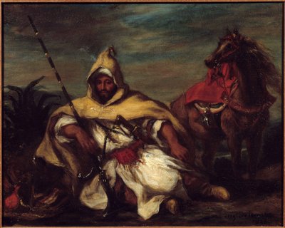 एक अरब। यूजीन डेलाक्रोइक्स द्वारा पेंटिंग (1798-1863) द्वारा फर्डिनेंड विक्टर यूजीन डेलाक्रोइक्स