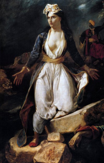 1826 के मिसोलॉन्गी के खंडहर पर ग्रीस द्वारा फर्डिनेंड विक्टर यूजीन डेलाक्रोइक्स