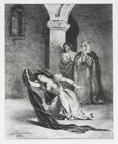 हेमलेट: द चैंट ऑफ़ ओफेलिया, 1834। द्वारा फर्डिनेंड विक्टर यूजीन डेलाक्रोइक्स