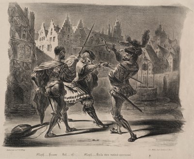 Faust के लिए चित्र: Faust और वैलेंटाइन के द्वंद्व, 1828। द्वारा फर्डिनेंड विक्टर यूजीन डेलाक्रोइक्स