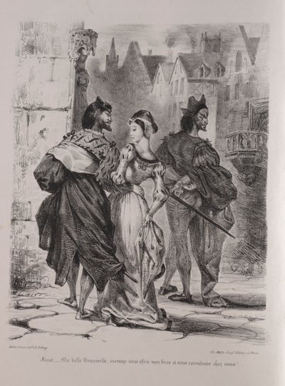 Faust के लिए चित्र: Faust Marguerite, 1828 को लुभाना चाहता है। द्वारा फर्डिनेंड विक्टर यूजीन डेलाक्रोइक्स