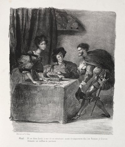 फॉस्ट के लिए चित्र: मेफिस्टोफेलस मार्थे, 1828 में है। द्वारा फर्डिनेंड विक्टर यूजीन डेलाक्रोइक्स