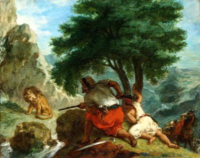 मोरक्को में लायन हंट, 1854 द्वारा Ferdinand Victor Eugene Delacroix