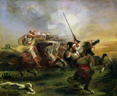 1832 की सैन्य कार्रवाई में मोरक्को के घुड़सवार द्वारा फर्डिनेंड विक्टर यूजीन डेलाक्रोइक्स