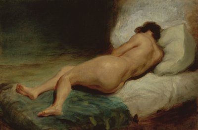 बिस्तर पर लेटी हुई नग्न महिला द्वारा Ferdinand Victor Eugene Delacroix