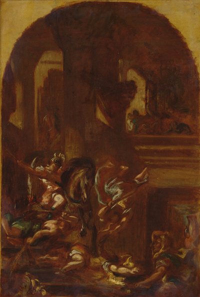 मंदिर से हेलियोडोरस का निष्कासन, c.1857 द्वारा फर्डिनेंड विक्टर यूजीन डेलाक्रोइक्स