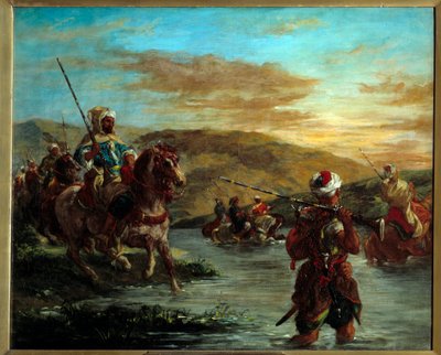 मोरक्को में एक ग्यू का मार्ग। यूजीन डेलाक्रोइक्स द्वारा पेंटिंग (1798-1863) द्वारा फर्डिनेंड विक्टर यूजीन डेलाक्रोइक्स