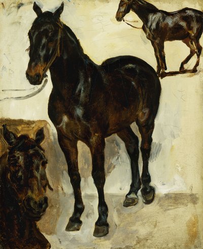 घोड़े के तीन अध्ययन; तीन अध्ययनों के घोड़े, c.1823 द्वारा फर्डिनेंड विक्टर यूजीन डेलाक्रोइक्स