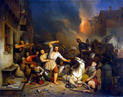 एंटवर्प में फ्रेंच फ्यूरी', 1827-1846। द्वारा फर्डिनेंड डी ब्रेकेलियर द एल्डर