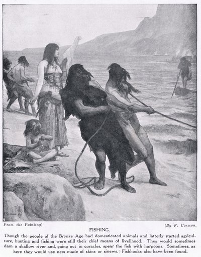 मत्स्य पालन, &39;हचिन्सन हिस्ट्री ऑफ़ द नेशंस&39;, c.1910 से चित्रण द्वारा फर्नांड कोरमन