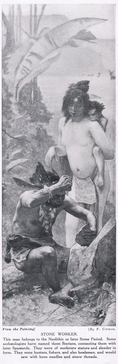 स्टोन वर्कर, &39;हचिन्सन हिस्ट्री ऑफ द नेशंस&39;, c.1910 से चित्रण द्वारा फर्नांड कोरमन