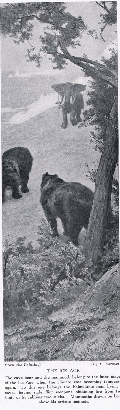 द आइस एज, &39;हचिन्सन हिस्ट्री ऑफ द नेशंस&39;, c.1910 से चित्रण द्वारा फर्नांड कोरमन