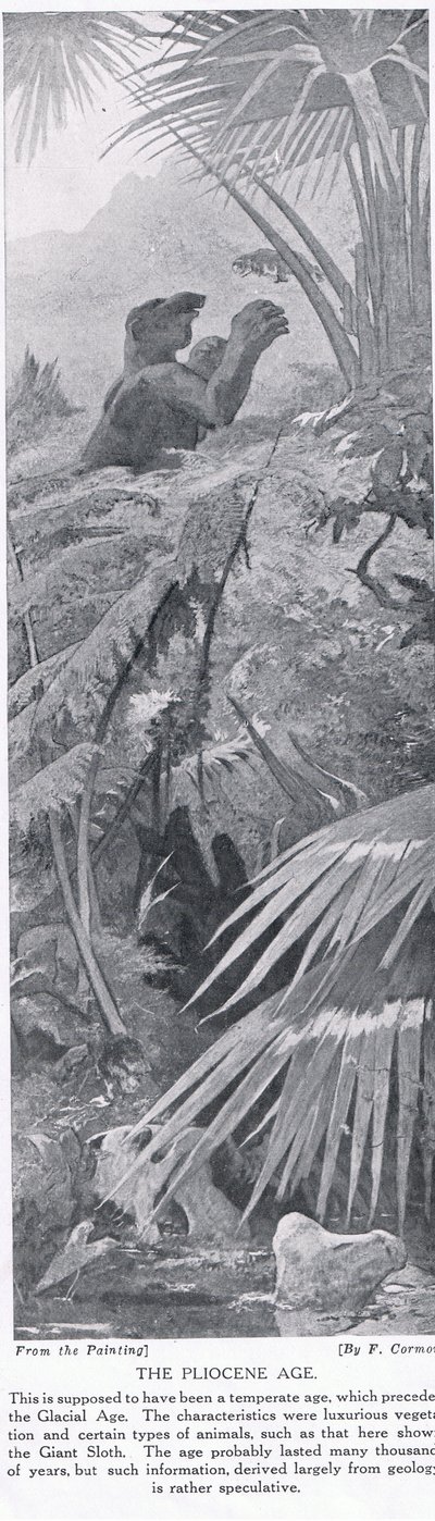 प्लियोसीन युग, &39;हचिन्सन हिस्ट्री ऑफ द नेशंस&39;, c.1910 से चित्रण द्वारा फर्नांड कोरमन