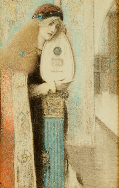 ए म्यूज़िशियन, c.1899 द्वारा फर्नांड खनोफ