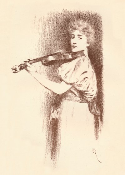 ए वायलिन वादक, c1898 द्वारा फर्नांड खनोफ