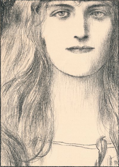 सामने एक सिर, 1898 द्वारा फर्नांड खनोफ