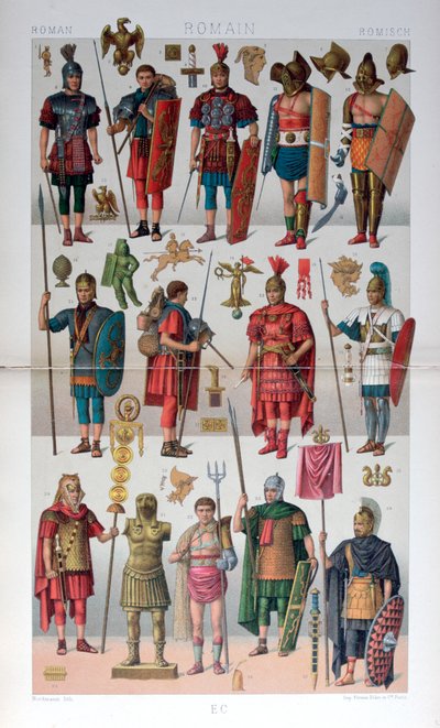 रोमन सेना और ग्लैडीएटोरियल पोशाक, c1800-1836 द्वारा फ़िरमिन दीदोट