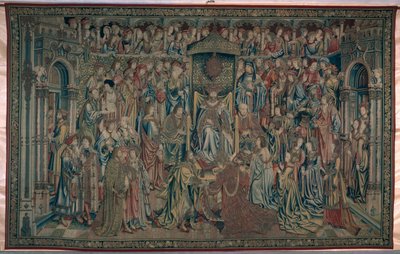 बाथशेबा ने कोर्ट में स्वागत किया, डेविड और बाथशेबा की तपस्या, c.1510-15 द्वारा फ्लेमिश स्कूल