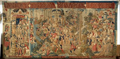 फ्लेमिश टेपेस्ट्री। हेलेन का बलात्कार (डे शैकिंग वैन हेलेना)। लगभग 1475–1495 द्वारा फ्लेमिश स्कूल