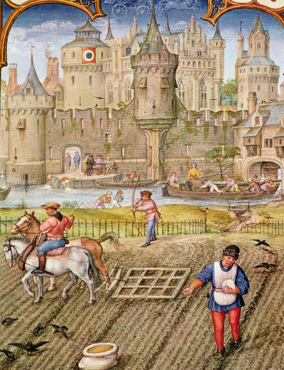 अक्टूबर का फोल 10 माह: बुवाई से, ग्रेविमनी ग्रिमनी से, c.1515 द्वारा फ्लेमिश स्कूल