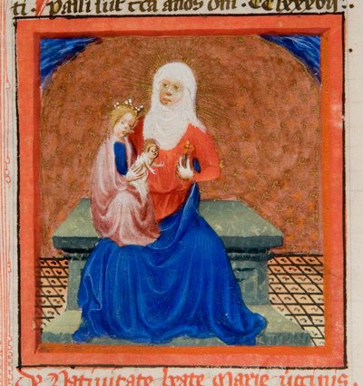 एमएस जनरल 1111, f.169 धन्य वर्जिन मैरी की विशिष्टता, जैकबस डी वोरागिन द्वारा लेगेंडा औरेया का चित्रण, c.1405-10 द्वारा फ्लेमिश स्कूल