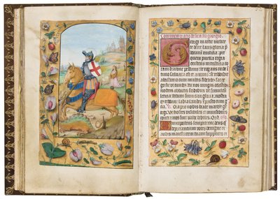 सेंट जॉर्ज, 'ए बुक ऑफ़ आवर्स एज़ द यूज़ ऑफ़ सरम' से चित्रण, c.1500 (वेल्लम) द्वारा फ्लेमिश स्कूल