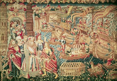 20 मई 1498 को कलकत्ता में वास्को डी गामा का आगमन (c.1469-1524) द्वारा फ्लेमिश स्कूल