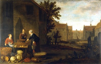 विलर्स एडम विलार्ट्स (1577 - 1664) डच चित्रकार "" मार्केट सीन ""। 17 वीं शताब्दी। म्यूजियो डेल कैस्टेलो। मिलन द्वारा फ्लेमिश स्कूल