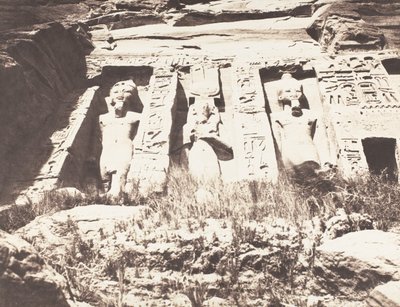 अबू-सेम्बिल, पेटिट स्पियोस - अग्रभाग का बायां हिस्सा, 1851-52, 1853-54 मुद्रित। द्वारा फेलिक्स टाइनार्ड