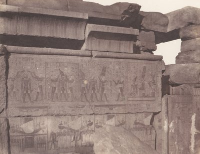 कर्णक थेब्स, पैलेस - ग्रेनाइट का निर्माण - नक्काशीदार सजावट ..., 1851-52, 1853-54 मुद्रित। द्वारा फेलिक्स टाइनार्ड