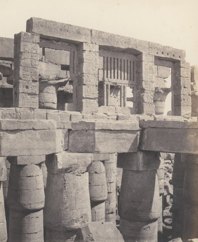 कर्णक थेब्स, पैलेस - हाइपोस्टाइल हॉल - खिड़की और राजधानियाँ ..., 1851-52, 1853-54 मुद्रित। द्वारा फेलिक्स टाइनार्ड