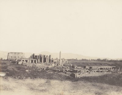 कर्णक थेब्स, टी, 1851-52 में दक्षिण पूर्व से लिए गए खंडहरों का सामान्य दृश्य, 1853-54 मुद्रित। द्वारा फेलिक्स टाइनार्ड