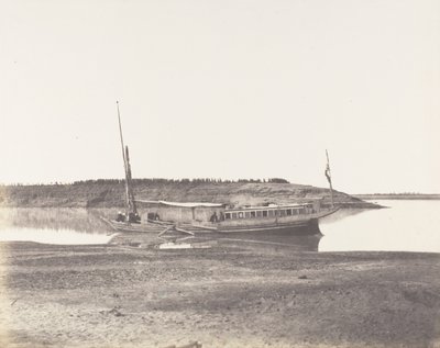 लौक्सर, पेटिट ब्रा डू नाइल - वॉयजर्स बार्क, 1851-52, 1853-54 मुद्रित। द्वारा फेलिक्स टाइनार्ड